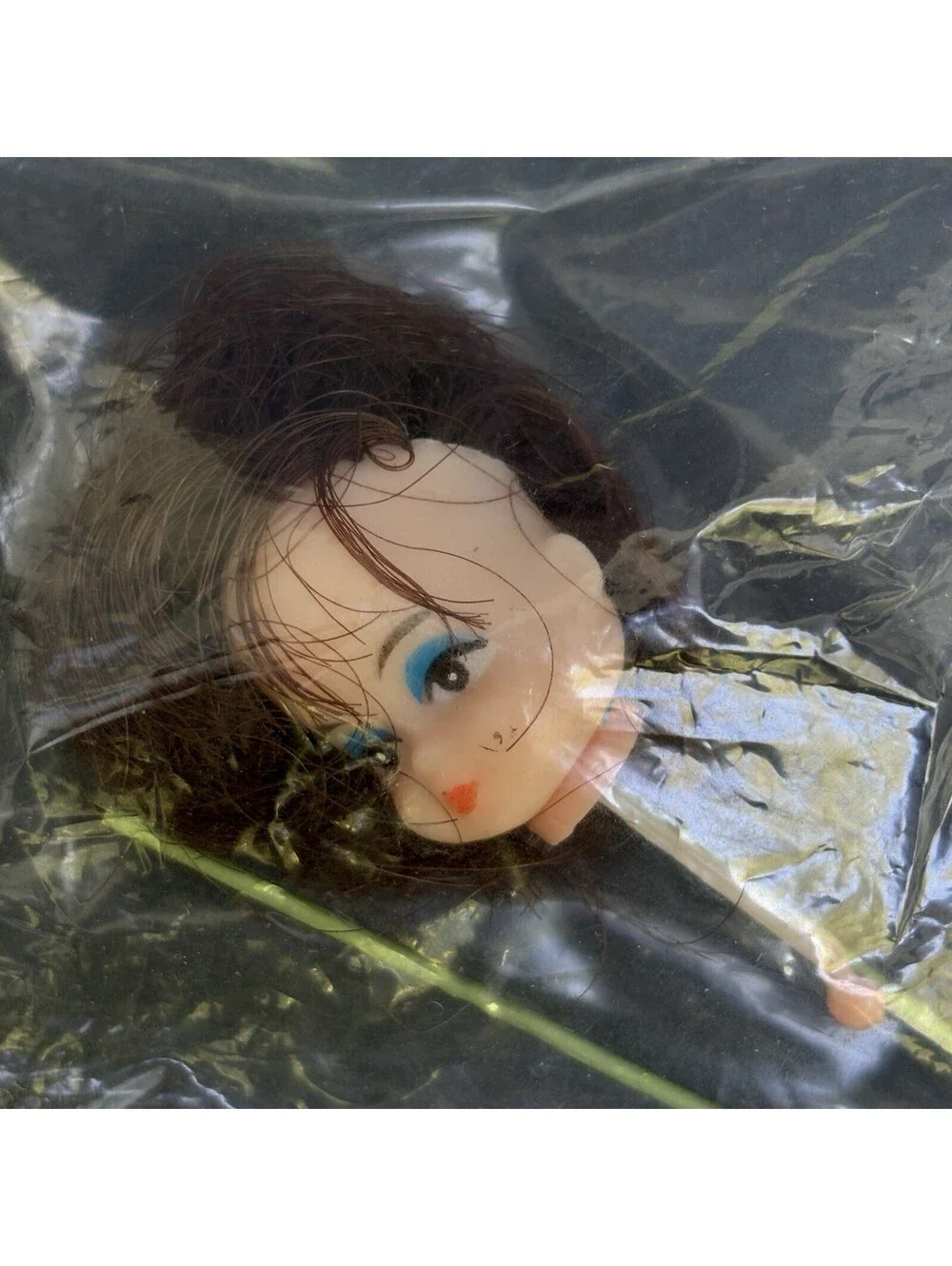 Fibre Craft New Vintage 7473 Doll Head Parts 1” Brown Bob Hair Girl